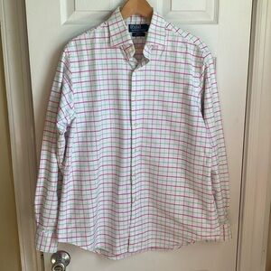 Polo Ralph Lauren Regent Custom Fit pink/green/white button down shirt size16.5L